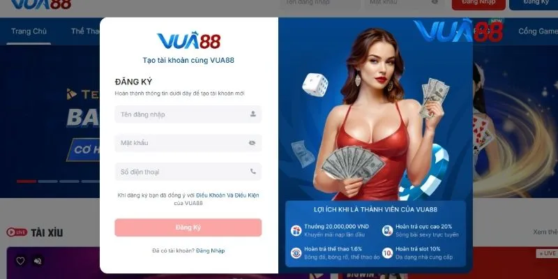 Đăng Ký Vua88 - Nắm Bắt Quy Trình Nhanh Chóng, An Toàn 3 Điền đầy đủ thông tin đăng ký Vua88